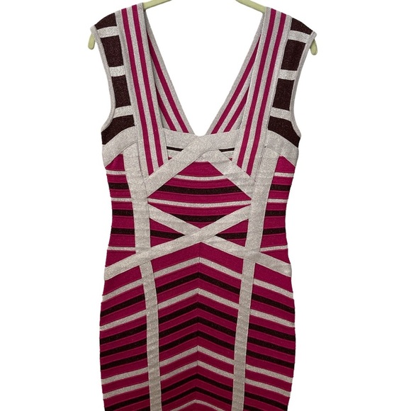 WOW Couture Bodycon Pink & Silver Medium Mini Dress BNWT - Picture 3 of 7